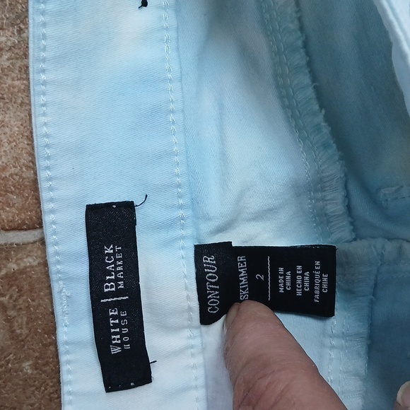 White House Black Market Light Blue Skimmer Pants Size 2 Zippered Ankles Hems - Picture 4 of 8